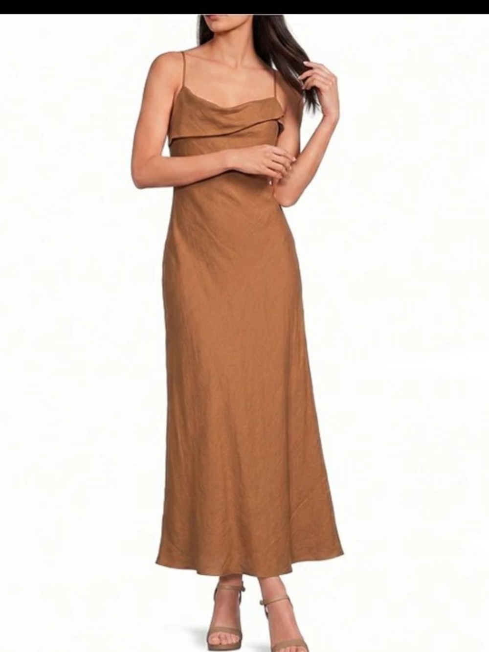 Casual Slip Maxi Dress in Camel